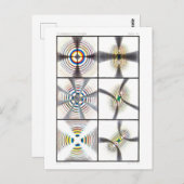 Physik Lehrbuch Illustration von farbigen Ringen Postkarte (Vorne/Hinten)