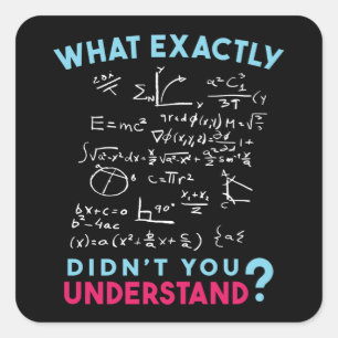 Physik Math Formel Joke Quadratischer Aufkleber