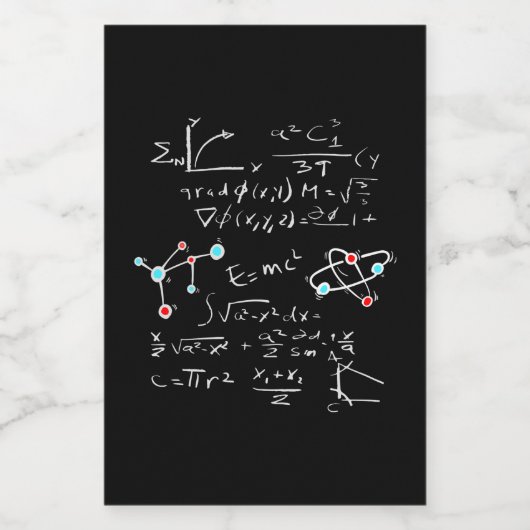 Physik Math Formel Lehrer Student Atome und Mol Lebensmitteletikett (Einzelnes Label)