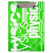 Physik; Neon Green Stripes Klemmbrett (Vorderseite)