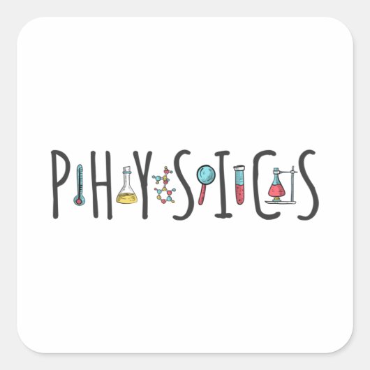Physik Quadratischer Aufkleber (Vorderseite)