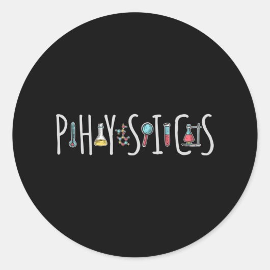 Physik Runder Aufkleber (Vorderseite)