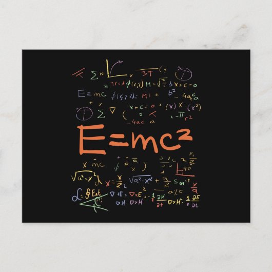 Physik- und Mathe-Formeln EMC2 Postkarte (Vorderseite)
