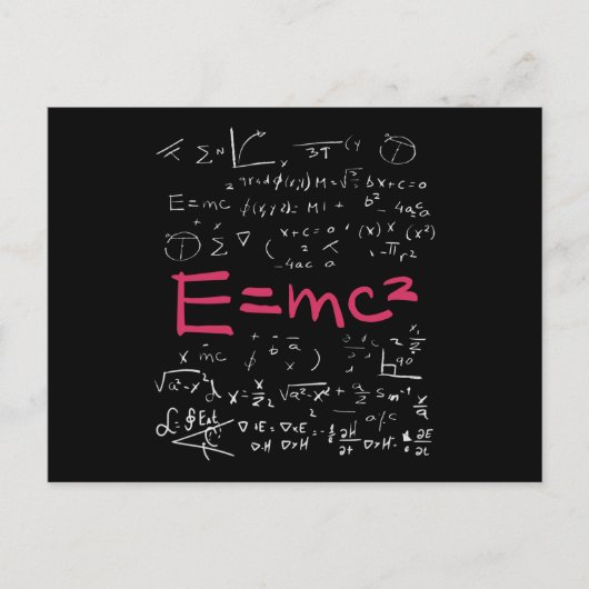Physik und Mathematik Formeln EMC2 Postkarte (Vorderseite)