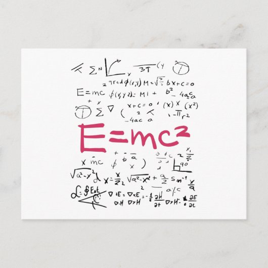 Physik und Mathematik Formeln EMC2 Postkarte (Vorderseite)