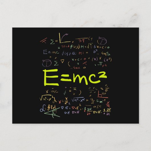 Physik und Mathematik Formeln EMC2 Postkarte (Vorderseite)