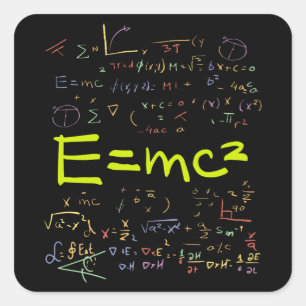 Physik und Mathematik Formeln EMC2 Quadratischer Aufkleber