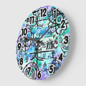 Physik und Mathematik Symbole Nerdy Große Wanduhr (Winkel)