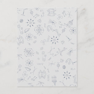Physik wissenschaftliche Symbole Muster Postkarte