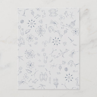 Physik wissenschaftliche Symbole Muster Postkarte