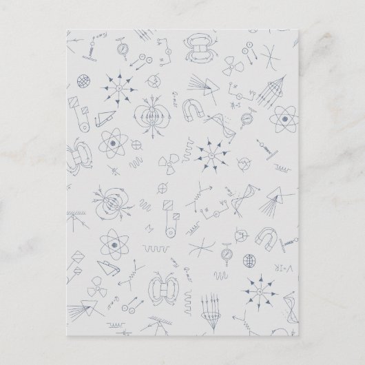 Physik wissenschaftliche Symbole Muster Postkarte (Vorderseite)