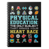 Physikalische Bildung Herzrennen PE-Lehrer Notizblock (Vorderseite)