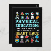 Physikalische Bildung Herzrennen PE-Lehrer Postkarte (Vorne/Hinten)