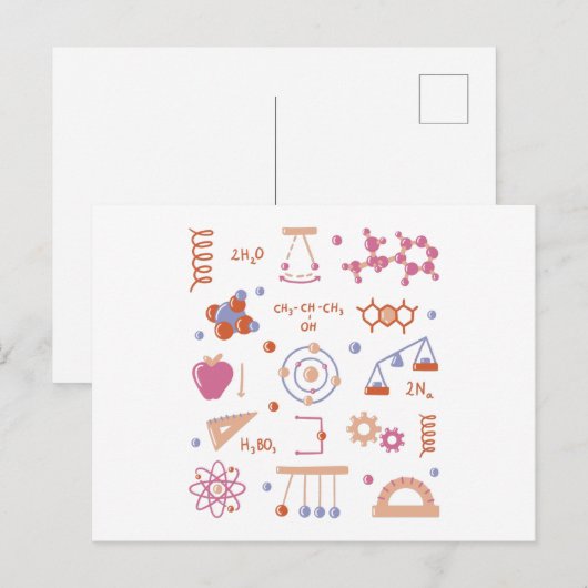 Physikalische Elemente Postkarte (Vorne/Hinten)