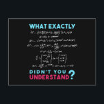 Physikalische Formel Joke lustige Mathe Postkarte<br><div class="desc">Cooles und lustiges Physikdesign. Ein Muss für jeden Physiker,  Physiker,  Physiker,  Physiklehrer und Physiker Liebhaber. Eine tolle Geschenkidee für Physik Nerd und Physik Geeks. Was genau hast du nicht verstanden?</div>