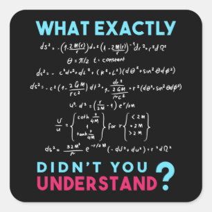 Physikalische Formel Joke lustige Mathe Quadratischer Aufkleber