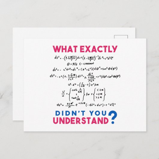 Physikalische Formel Joke Postkarte (Vorne/Hinten)