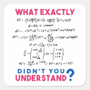 Physikalische Formel Joke Quadratischer Aufkleber