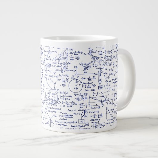 Physikalische Gleichungen in Blue Pen // Jumbo-Tasse (Vorderseite Rechts)
