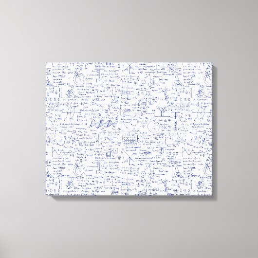 Physikalische Gleichungen in Blue Pen // Leinwanddruck (Vorderseite)