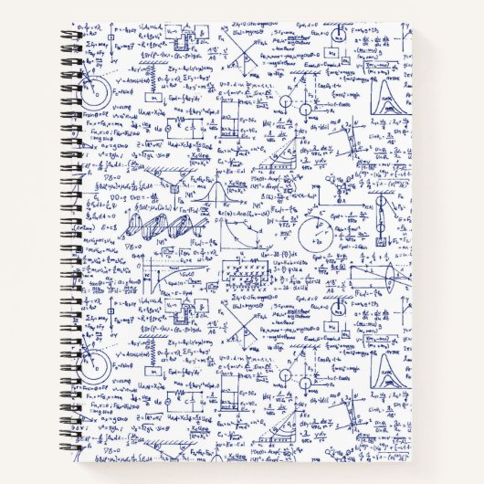 Physikalische Gleichungen in Blue Pen // Notizblock (Vorderseite)