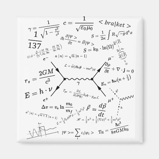 Physikalische Gleichungen und Formeln Magnet (Vorne)