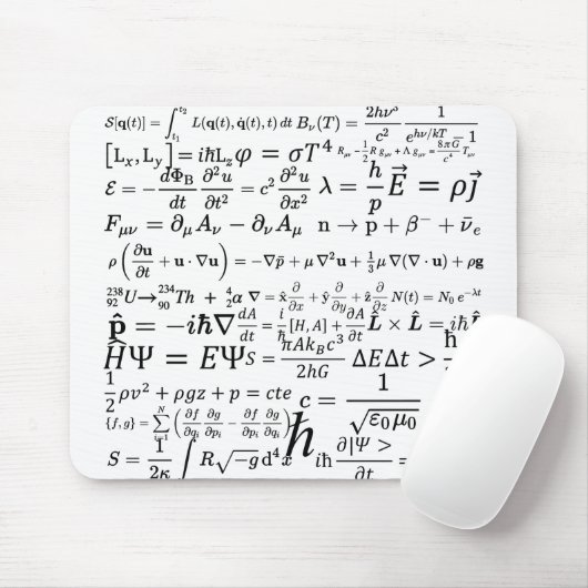 Physikalische Gleichungen und Formeln Mousepad (Mit Mouse)