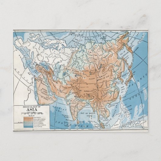 Physikalische Karte Asiens (1916) (Vorderseite)