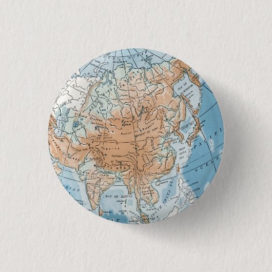 Physikalische Karte Asiens (1916) Button (Vorderseite)