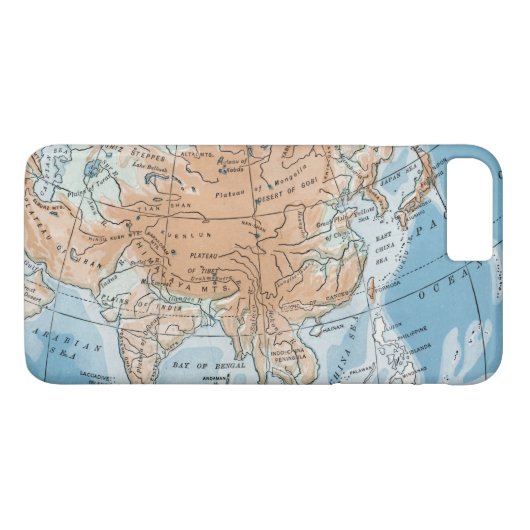 Physikalische Karte Asiens (1916) Case-Mate iPhone Hülle (Rückseite (Horizontal))