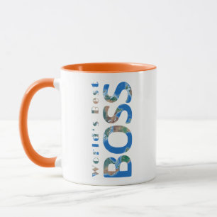 Physikalische Karte der besten Boss der Welt Tasse