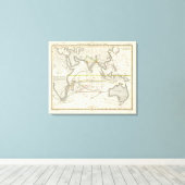 Physikalische Karte der indischen Meere Leinwanddruck (Insitu (Holzboden))