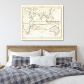 Physikalische Karte der indischen Meere Leinwanddruck (Insitu (Schlafzimmer))