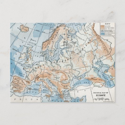 Physikalische Karte Europas (1916) (Vorderseite)