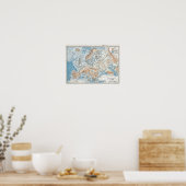 Physikalische Karte Europas (1916) Poster (Küche)