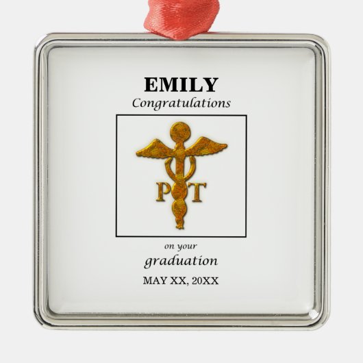 Physikalische Therapie Abschluss Glückwünsche Ornament Aus Metall (Vorne)