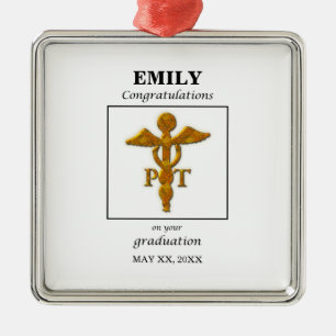 Physikalische Therapie Abschluss Herzlichen Glück Ornament Aus Metall