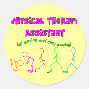 Physikalische Therapie Assistant Stick People Desi Runder Aufkleber