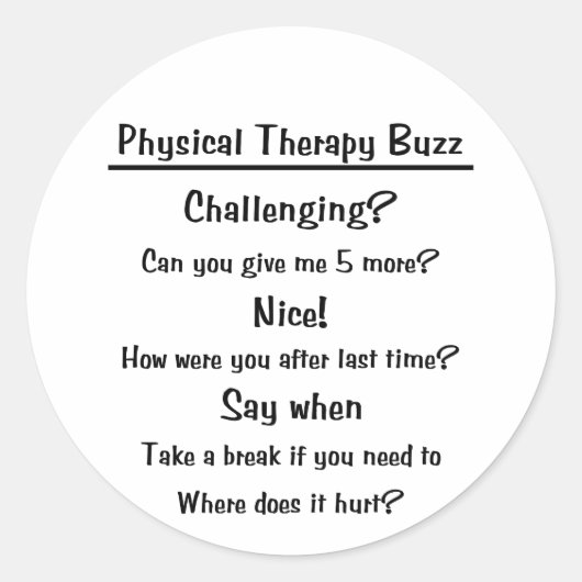 Physikalische Therapie Buzz Sticker (Vorderseite)