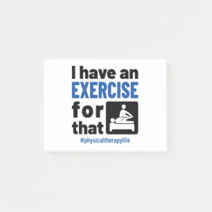 Physikalische Therapie, für die ich eine Übung d Post-it Klebezettel