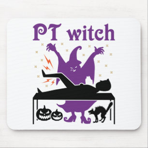 Physikalische Therapie Halloween PT Hexe Mousepad