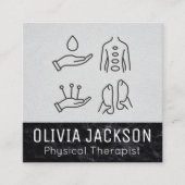 Physikalische Therapie | Massagetherapeut Quadratische Visitenkarte (Vorderseite)