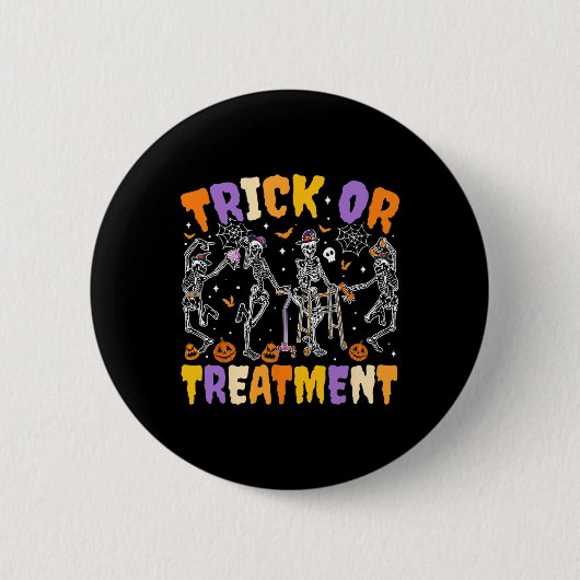 Physikalische Therapie mit Halloween Trick oder Tr Button (Vorderseite)