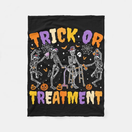 Physikalische Therapie mit Halloween Trick oder Tr Fleecedecke (Vorderseite)