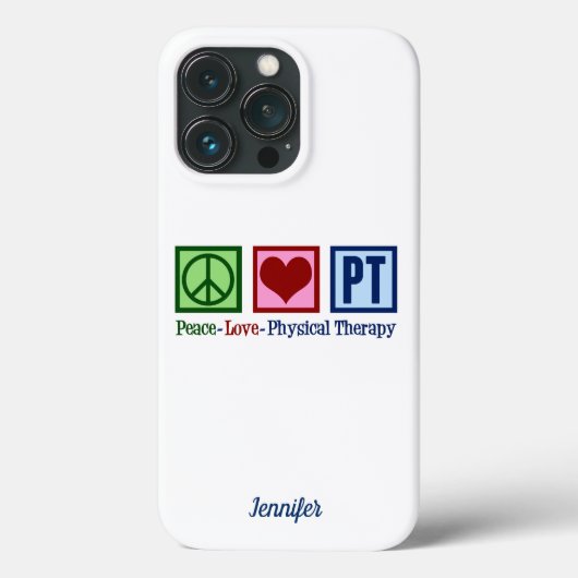 Physikalische Therapie Peace Liebe PT Custom Case-Mate iPhone Hülle (Rückseite)