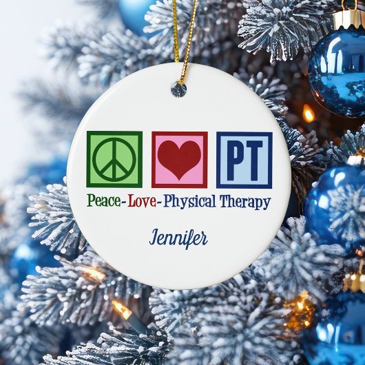 Physikalische Therapie Peace Liebe PT Custom Chris Keramik Ornament