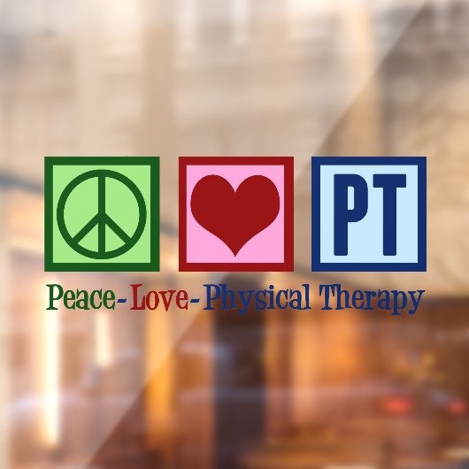 Physikalische Therapie Peace Liebe PT Fensteraufkleber (Blatt 2)