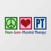 Physikalische Therapie Peace Liebe PT Fensteraufkleber (Blatt)