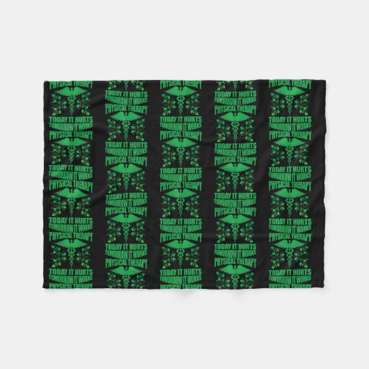 Physikalische Therapie PT Heute tut es morgen weh Fleecedecke (Vorderseite (Horizontal))