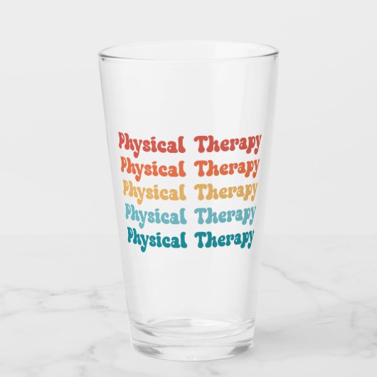 Physikalische Therapie PT Retro PT Grad Geschenke Glas (Vorderseite)